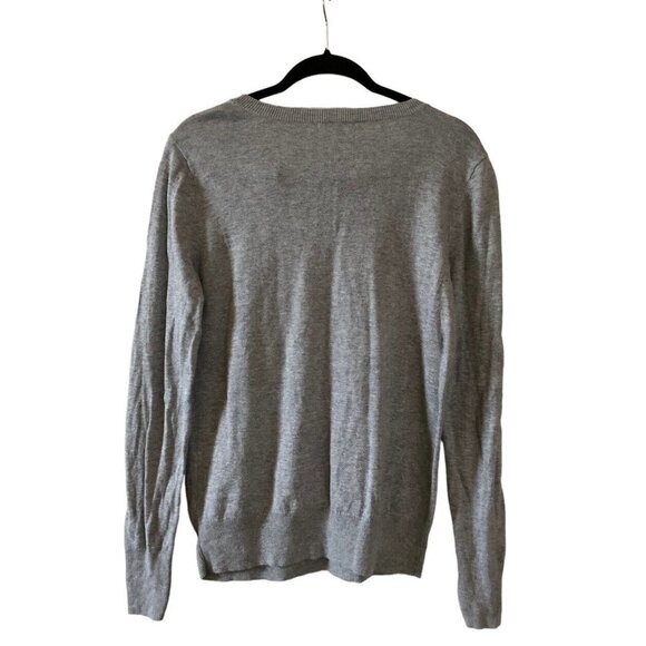 HALOGEN by Nordstrom Beaded Rhinestone Gem Jeweled Gray Sweater Women’s M - Picture 2 of 6